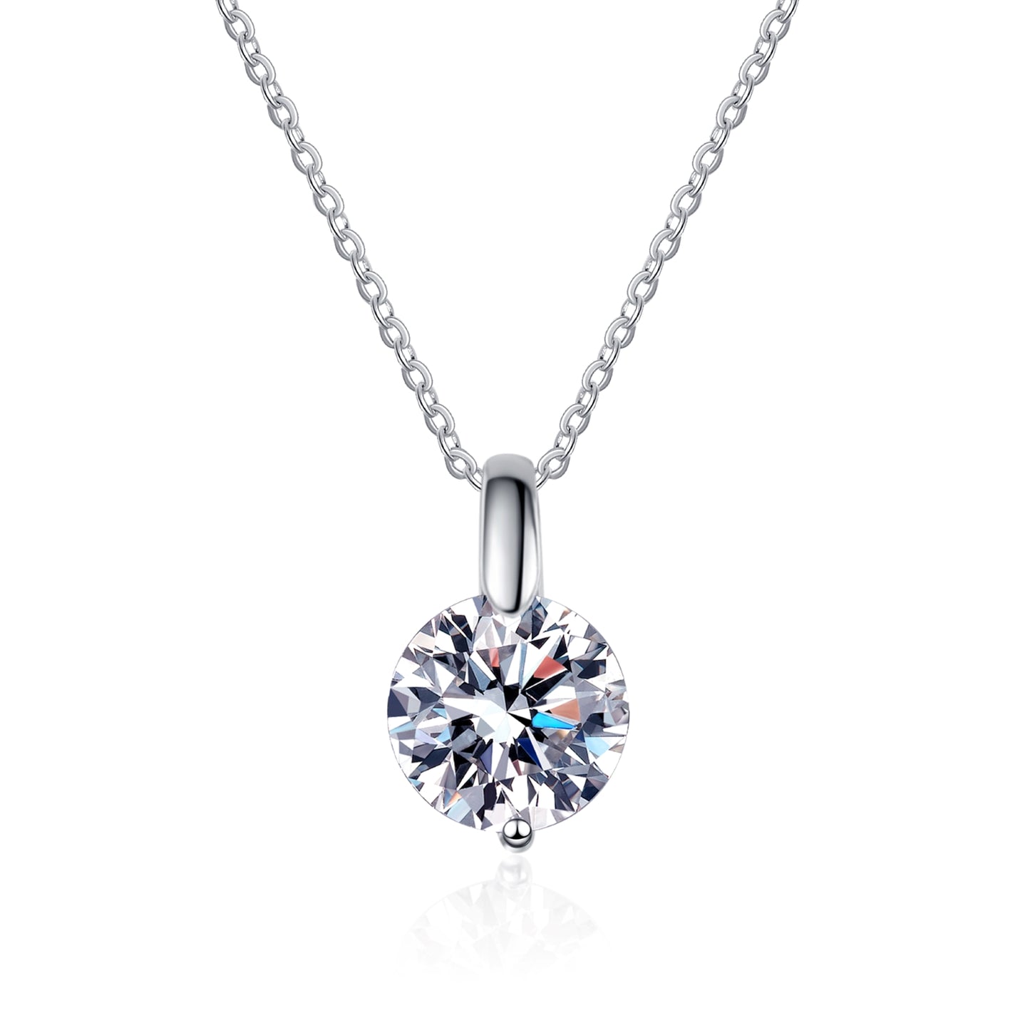 1 Carat Moissanite Solitaire Pendant Necklace for Women