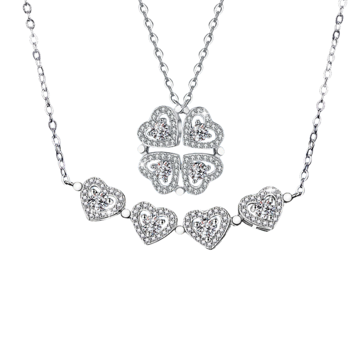 2-in-1 Moissanite Pendant Necklace for Women