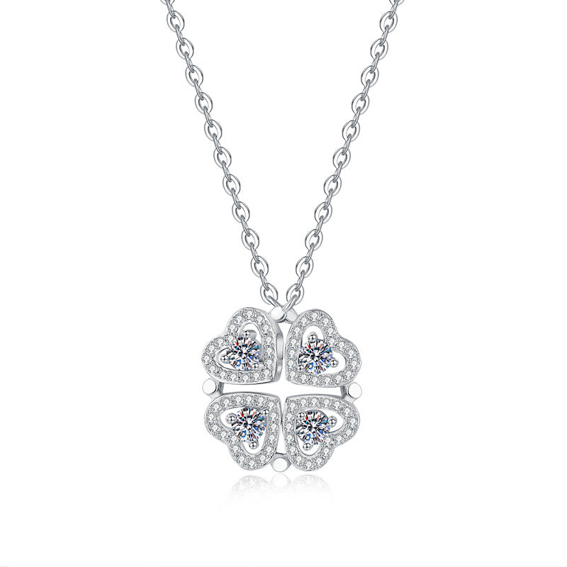 2-in-1 Moissanite Pendant Necklace for Women