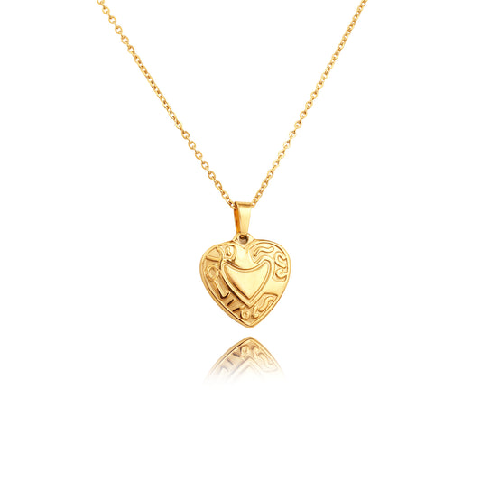 18K Gold-Plated Heart Pendant Necklace- Gift for Mother's Day