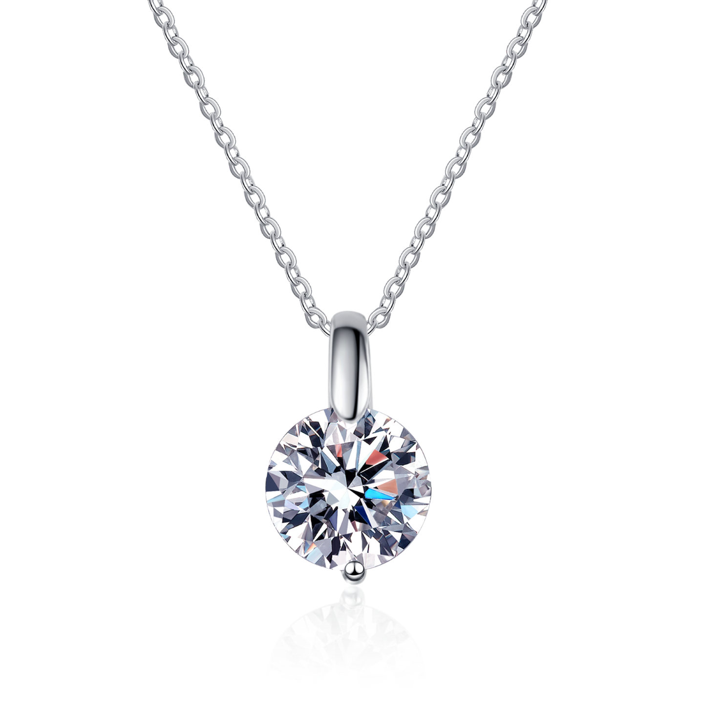 1 Carat Moissanite Solitaire Pendant Necklace for Women