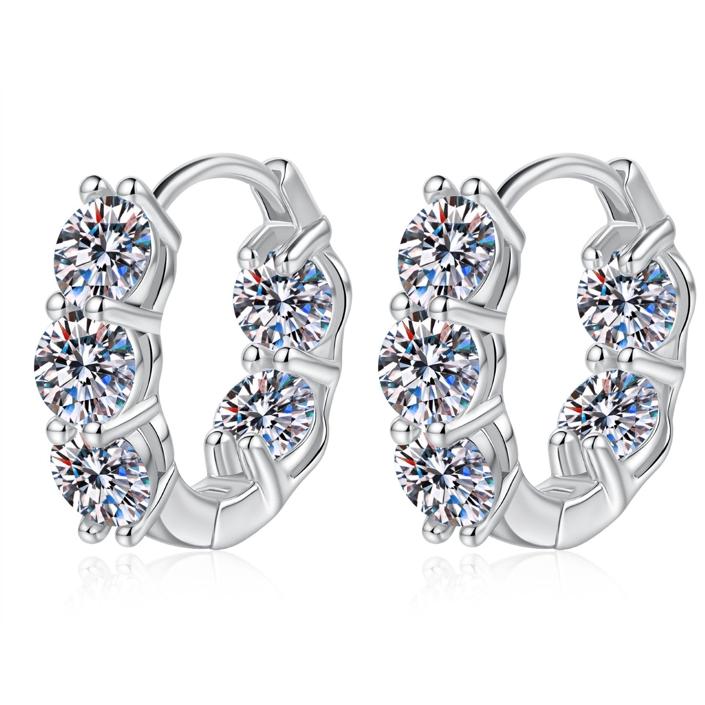 Moissanite Huggie Earrings for Women