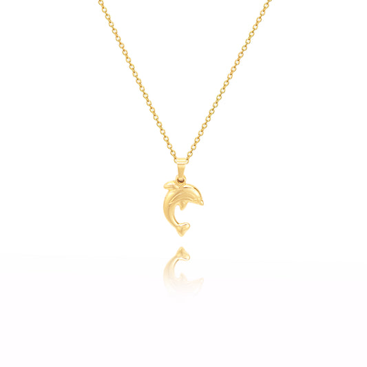 14K Gold-Plated Dolphin Pendant Necklace
