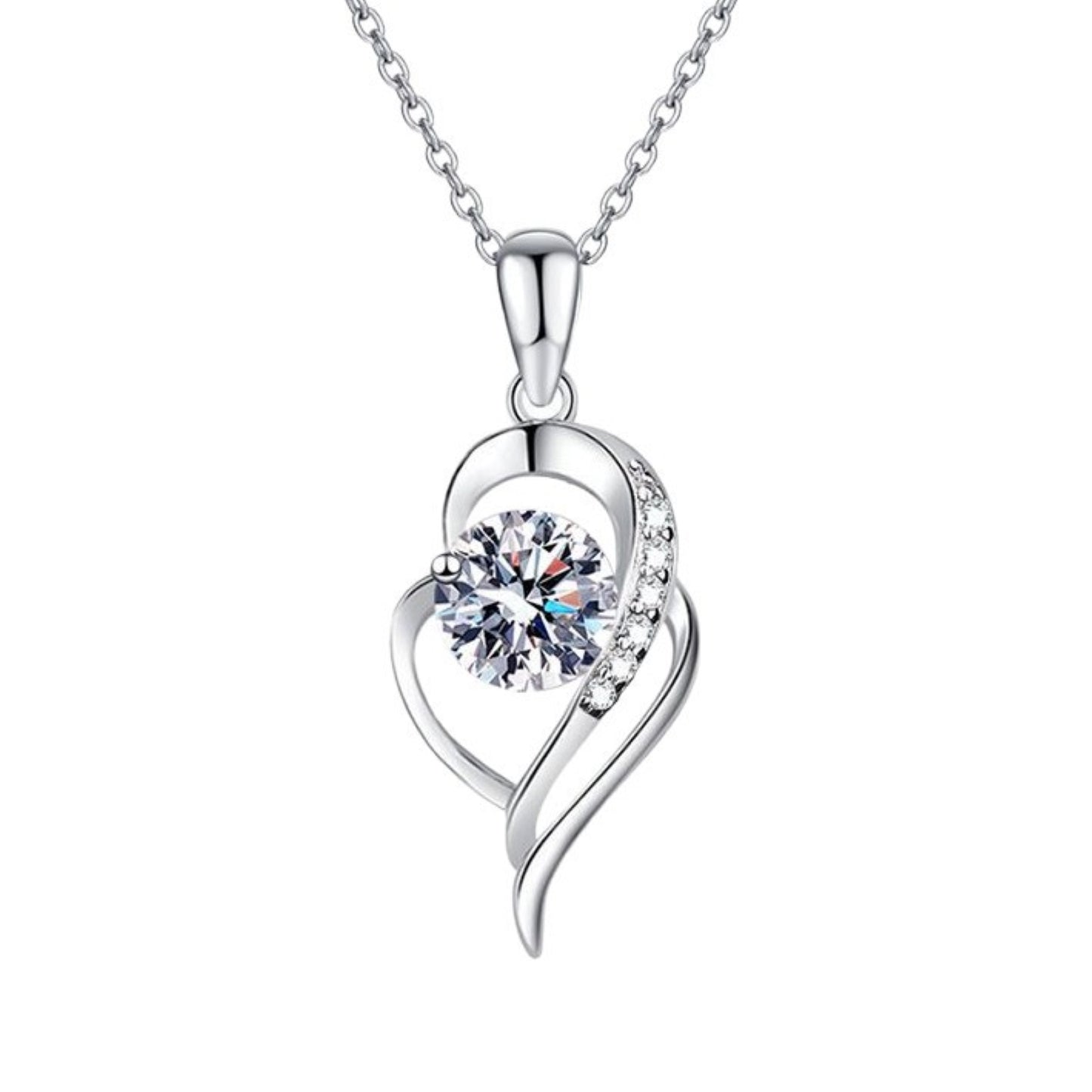 1 carat Heart-Shaped Moissanite Pendant Necklace for Women