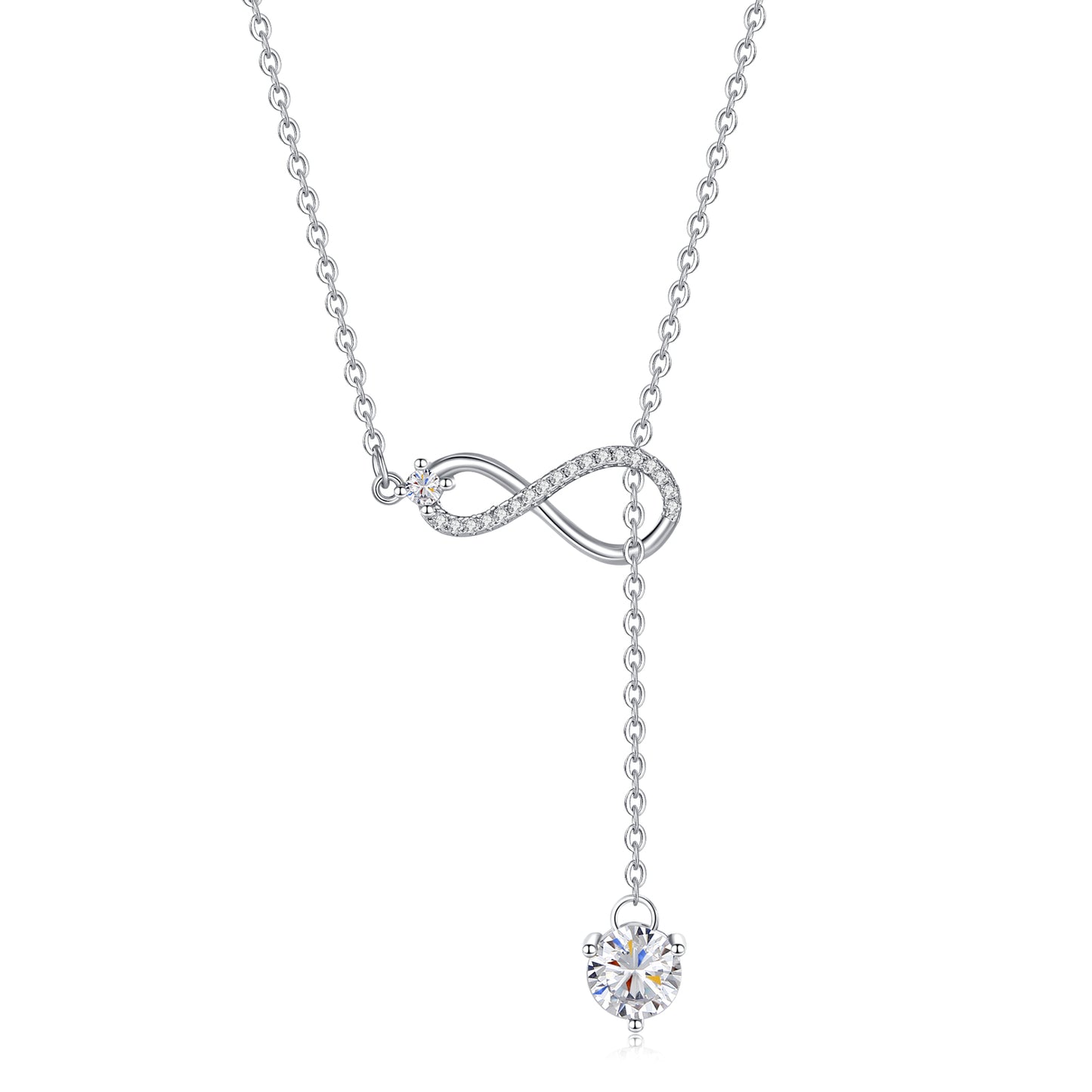 Moissanite Infinity Necklace for Women