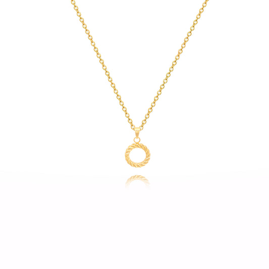 14K Gold-Plated Wreath Pendant Necklace