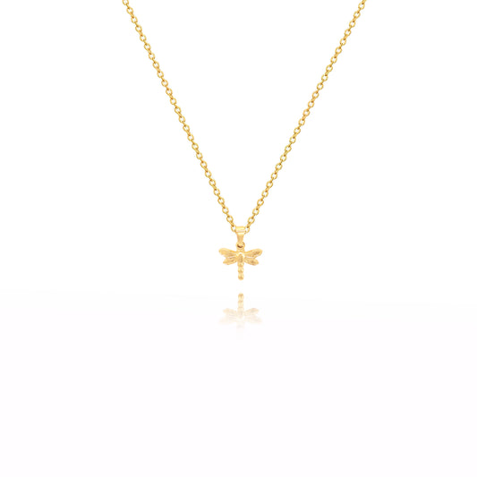 14K Gold-Plated Dragonfly Pendant Necklace