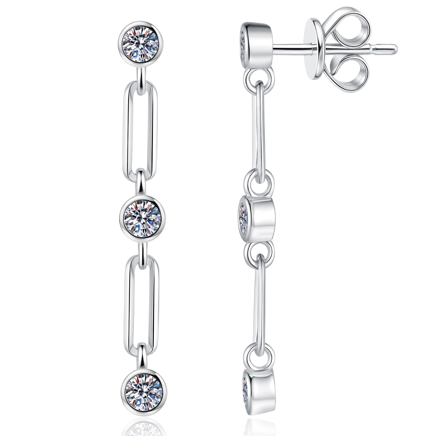 Moissanite Dangle Earrings for Women