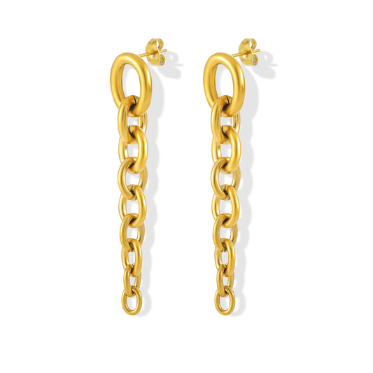 18K Gold Plated Paperclip Dangle Earrings Gold Chain Earrings