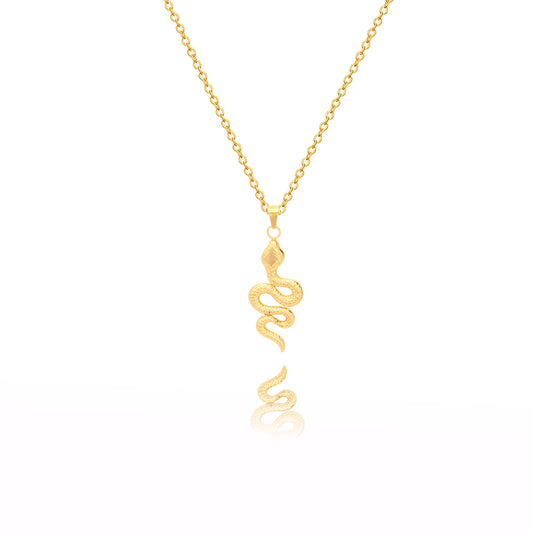 14K Gold-Plated Snake Pendant Necklace