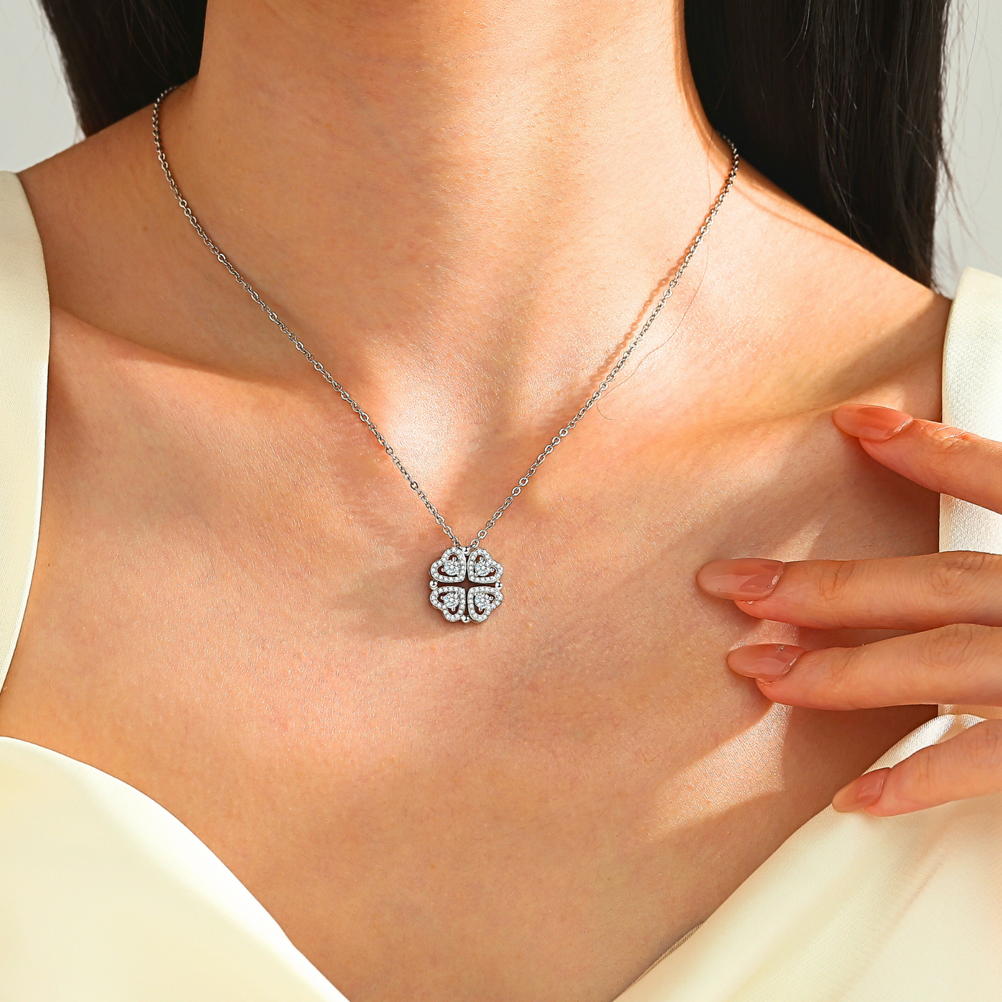 2-in-1 Moissanite Pendant Necklace for Women