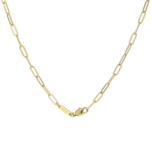 18K Gold Plated Medium Size Paperclip Link Chain Matinee Necklace