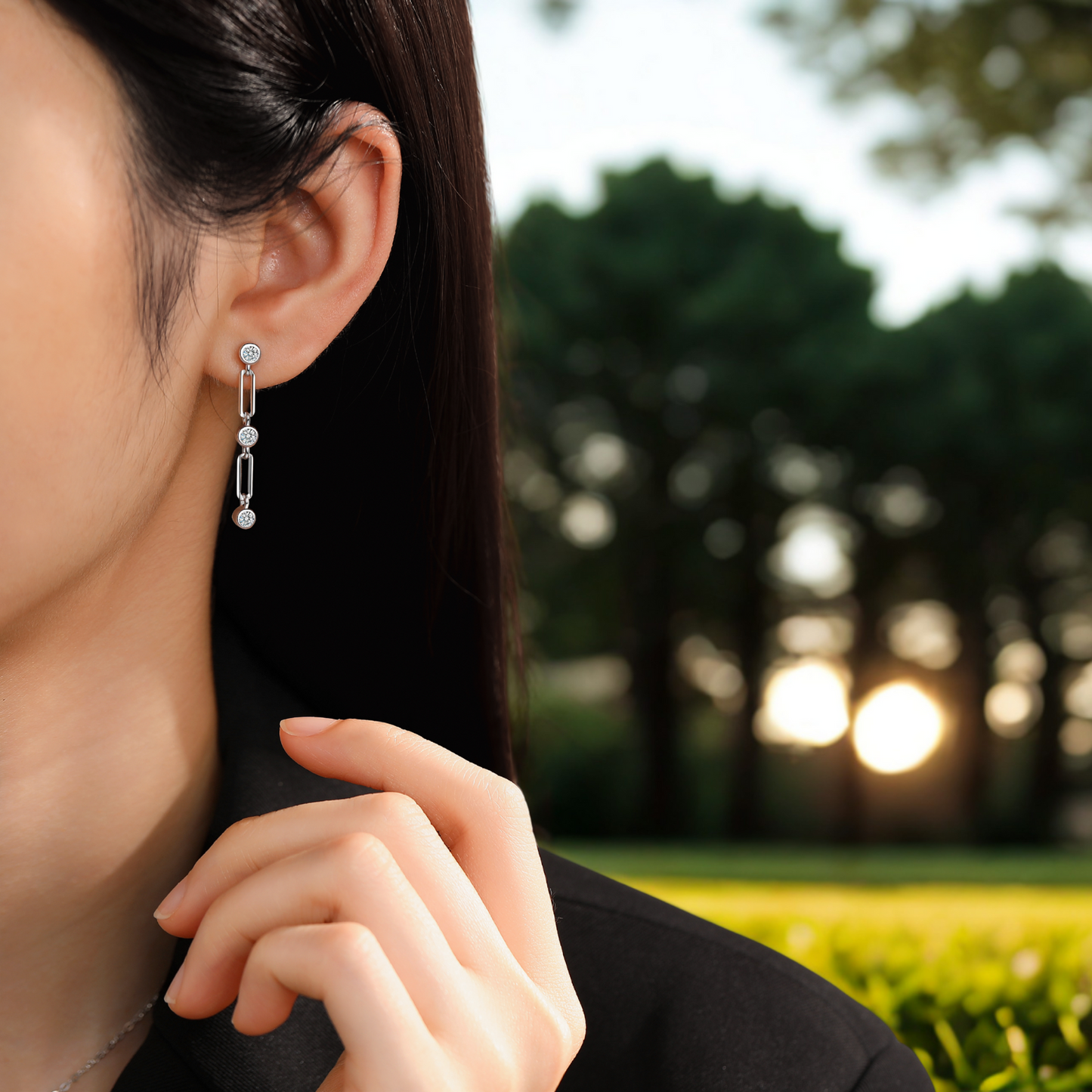 Moissanite Dangle Earrings for Women
