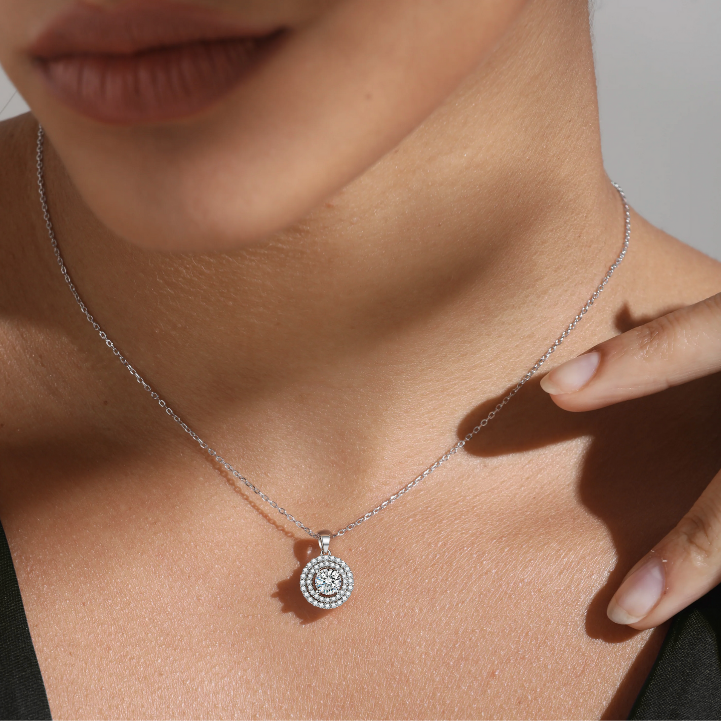 2 Carat Round Moissanite Solitaire Pendant Necklace for Women