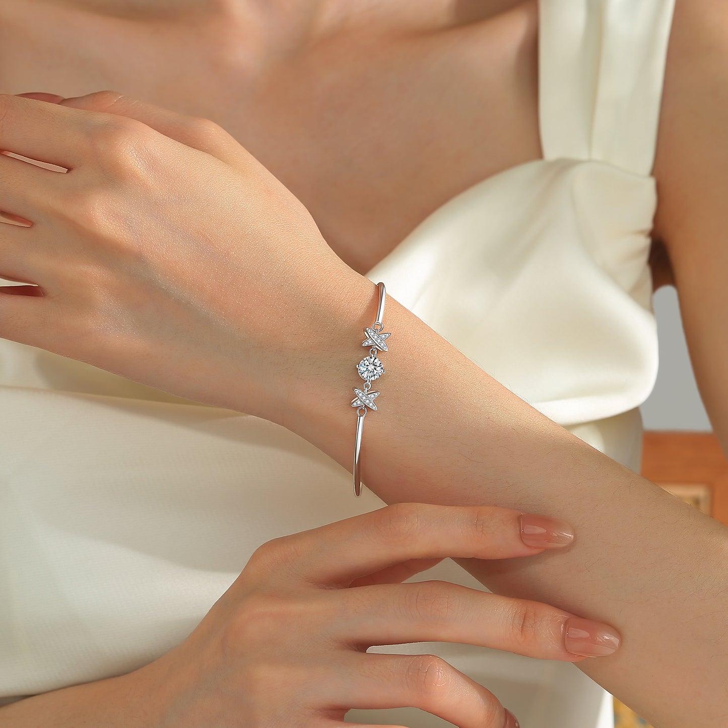 1 Carat X Letter Moissanite Bracelet - Moissanite Gemstone Jewelry for Women