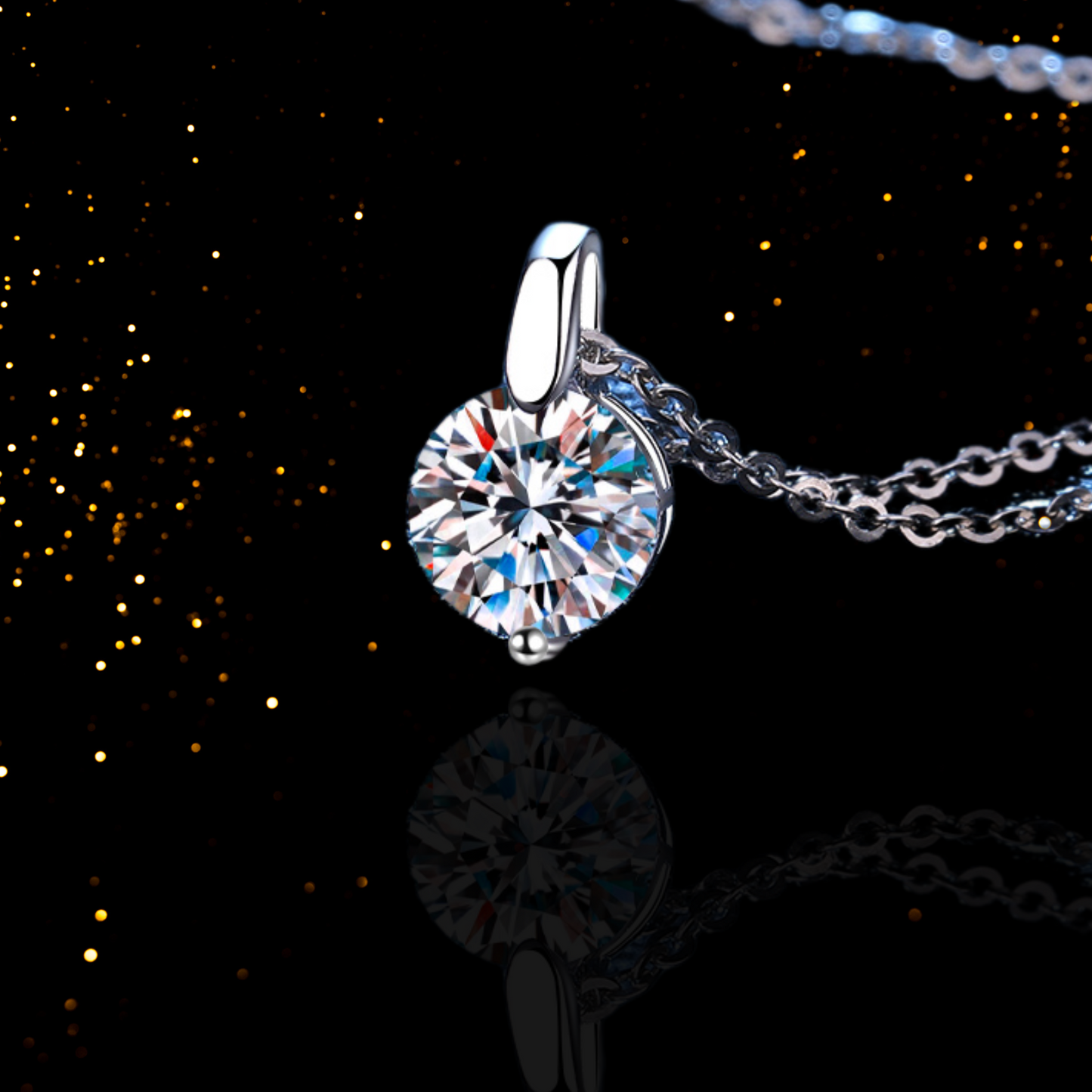 1 Carat Moissanite Solitaire Pendant Necklace for Women