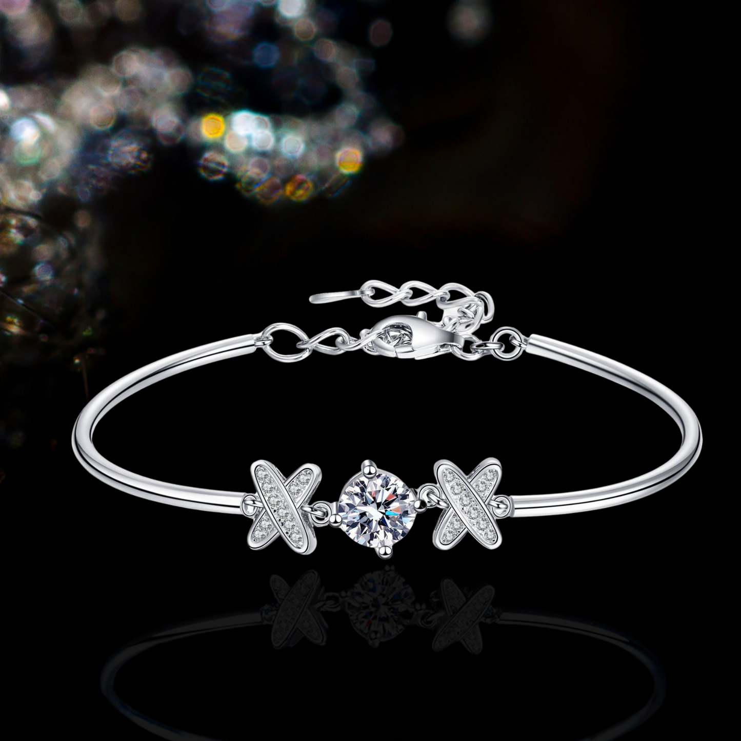 1 Carat X Letter Moissanite Bracelet - Moissanite Gemstone Jewelry for Women