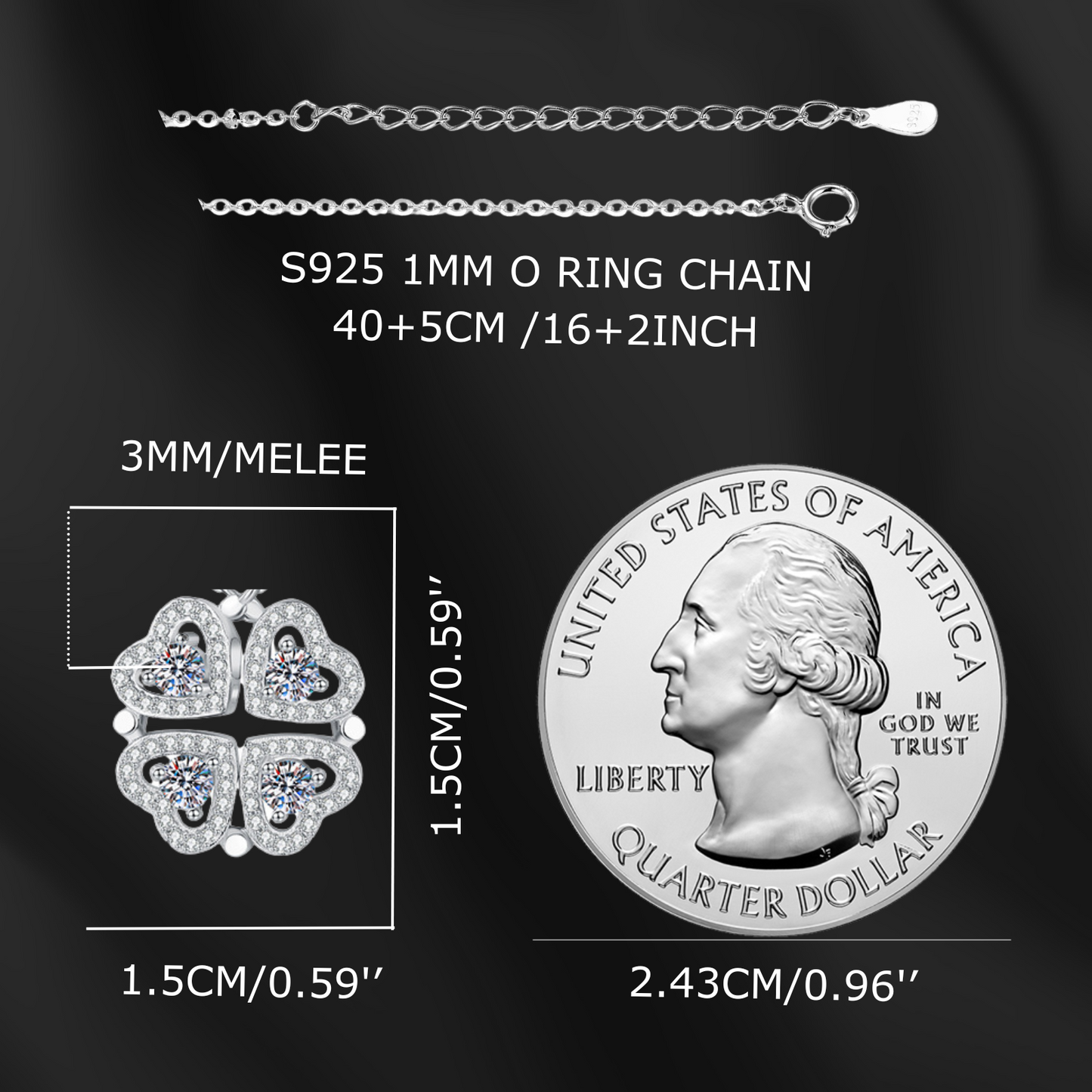 2-in-1 Moissanite Pendant Necklace for Women