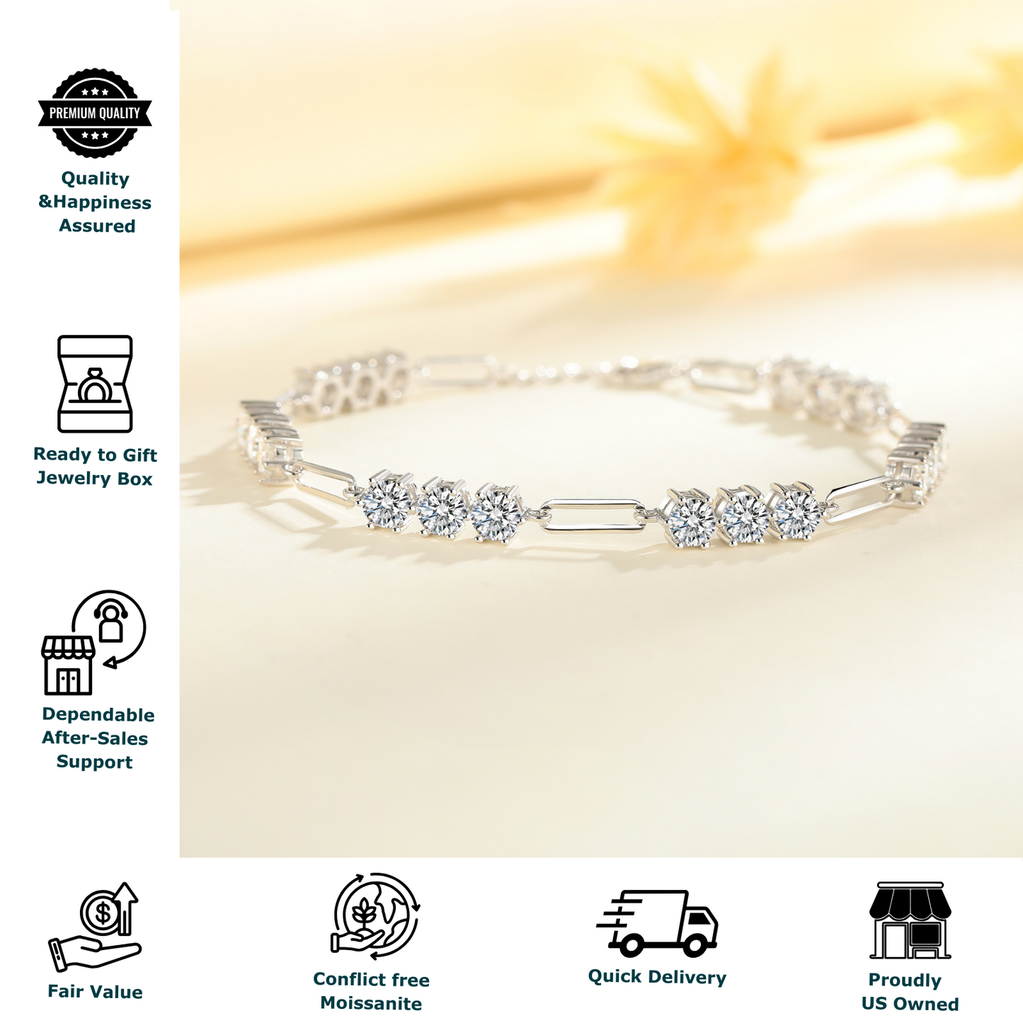 Moissanite Tennis Bracelet for Women
