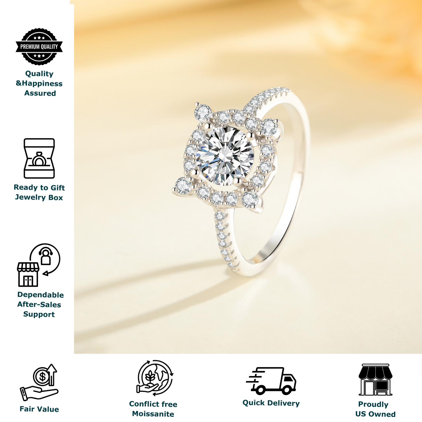 Moissanite Engagement Ring for Women