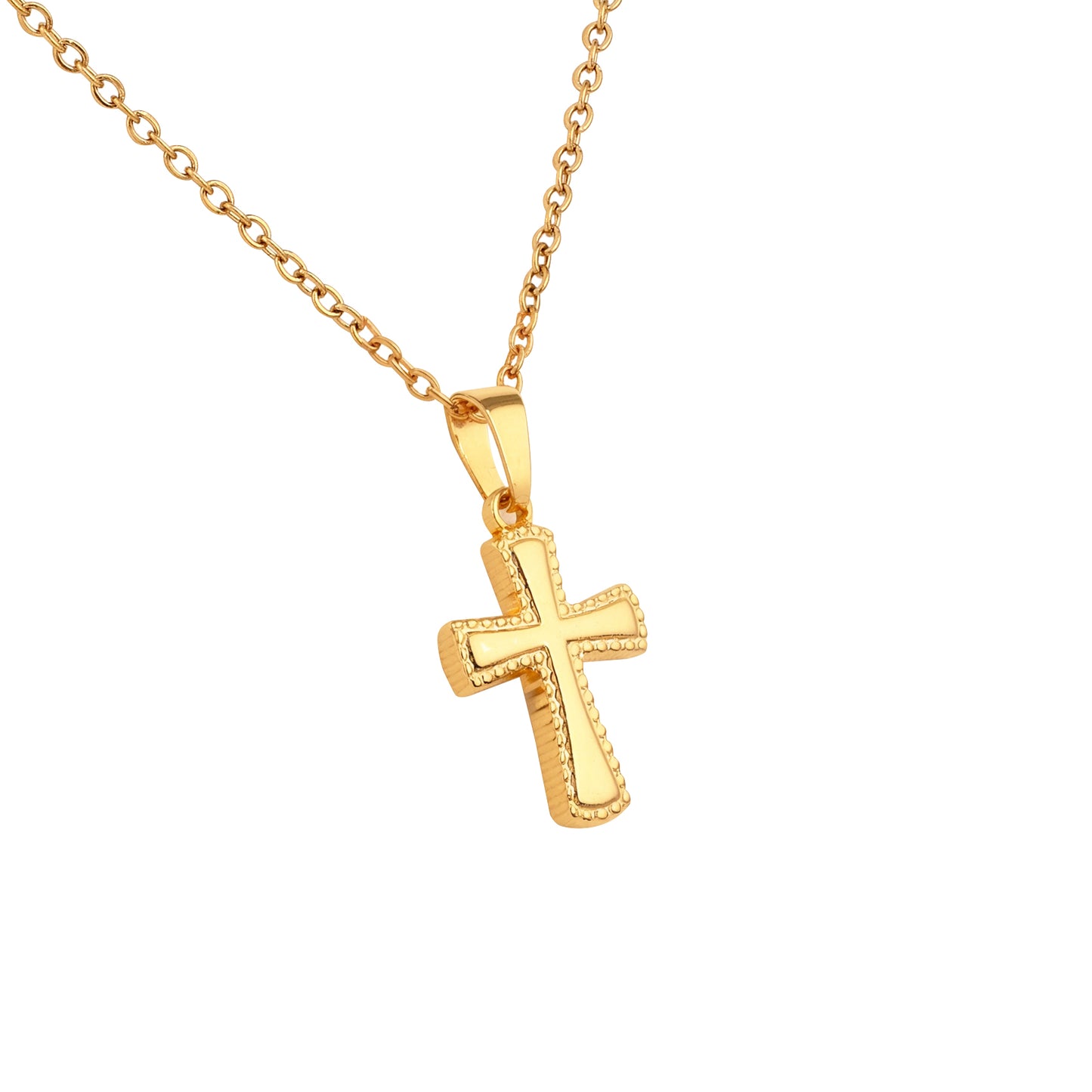 14K Gold-Plated Mini Cross Pendant Necklace
