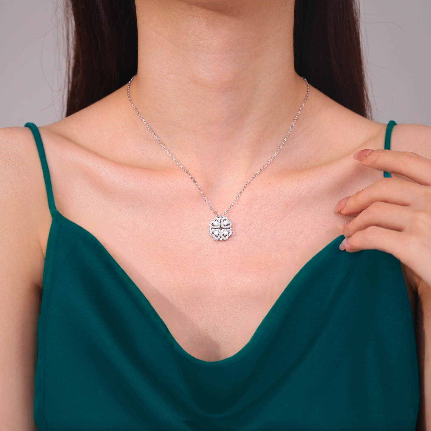 2-in-1 Moissanite Pendant Necklace for Women
