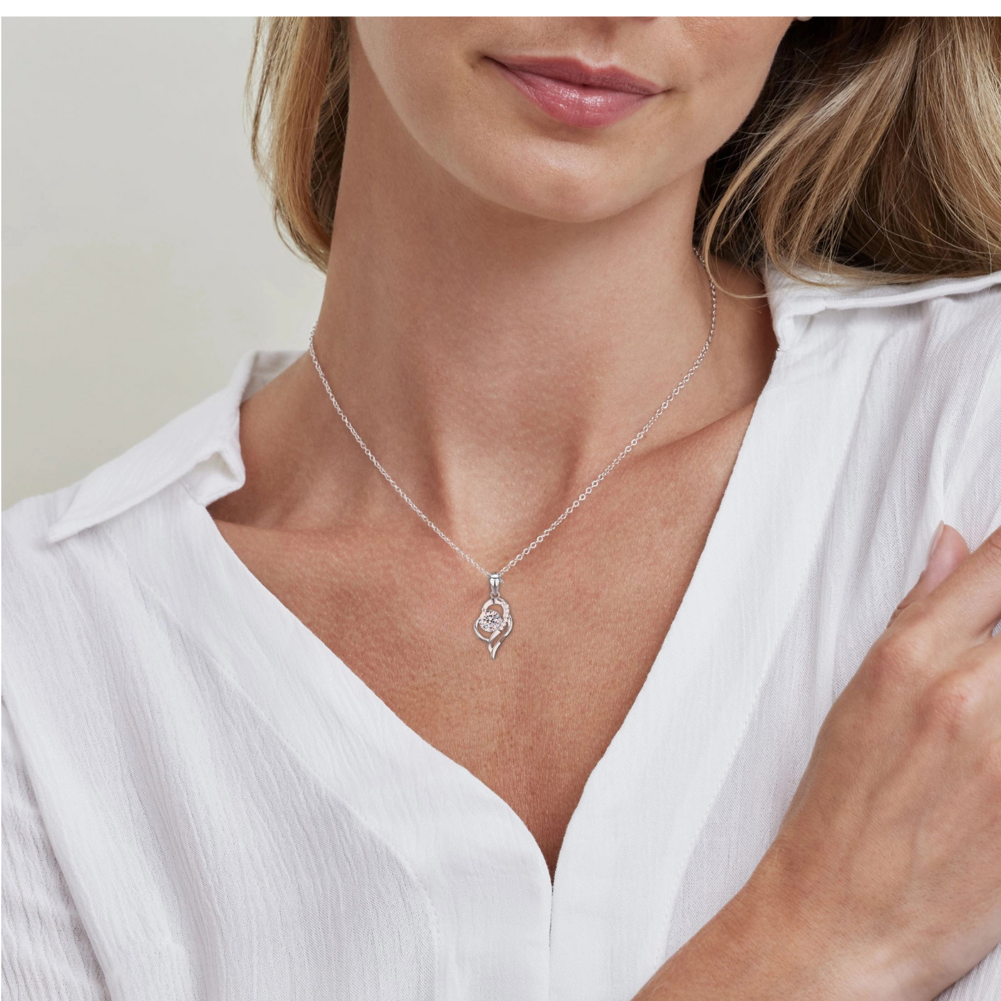 1 carat Heart-Shaped Moissanite Pendant Necklace for Women