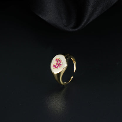 Pink Zircon Heart Ring