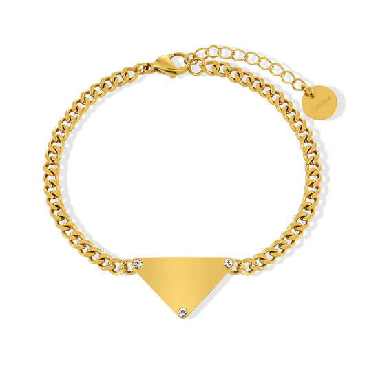 18K Gold Plated Triangle Vintage-Inspired Golden Cubic Zirconia Bracelets