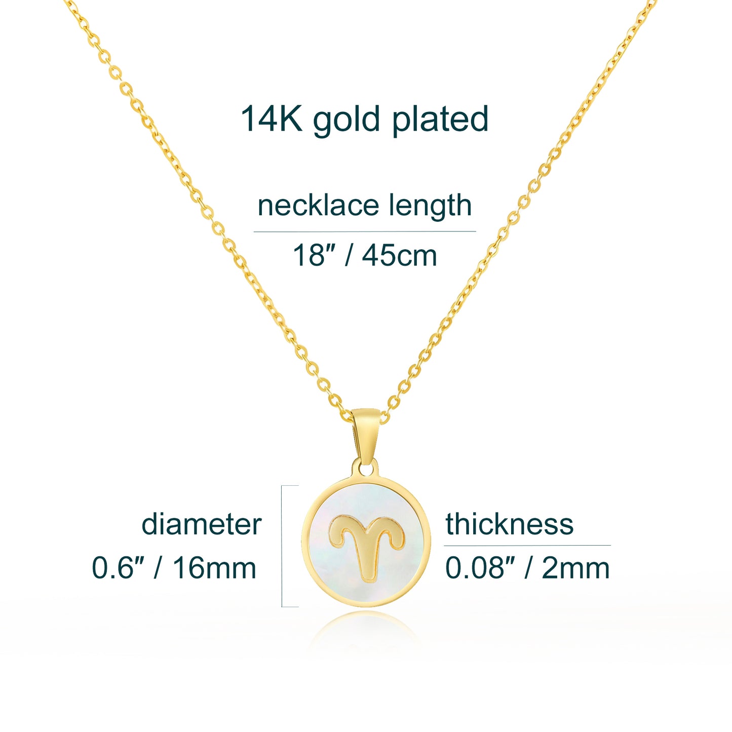 14K Gold Plated 12 Zodiac Golden Necklace