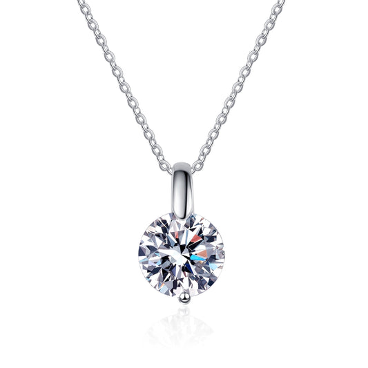 1 Carat Moissanite Solitaire Pendant Necklace for Women