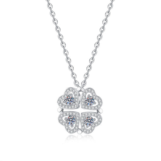 2-in-1 Moissanite Pendant Necklace for Women