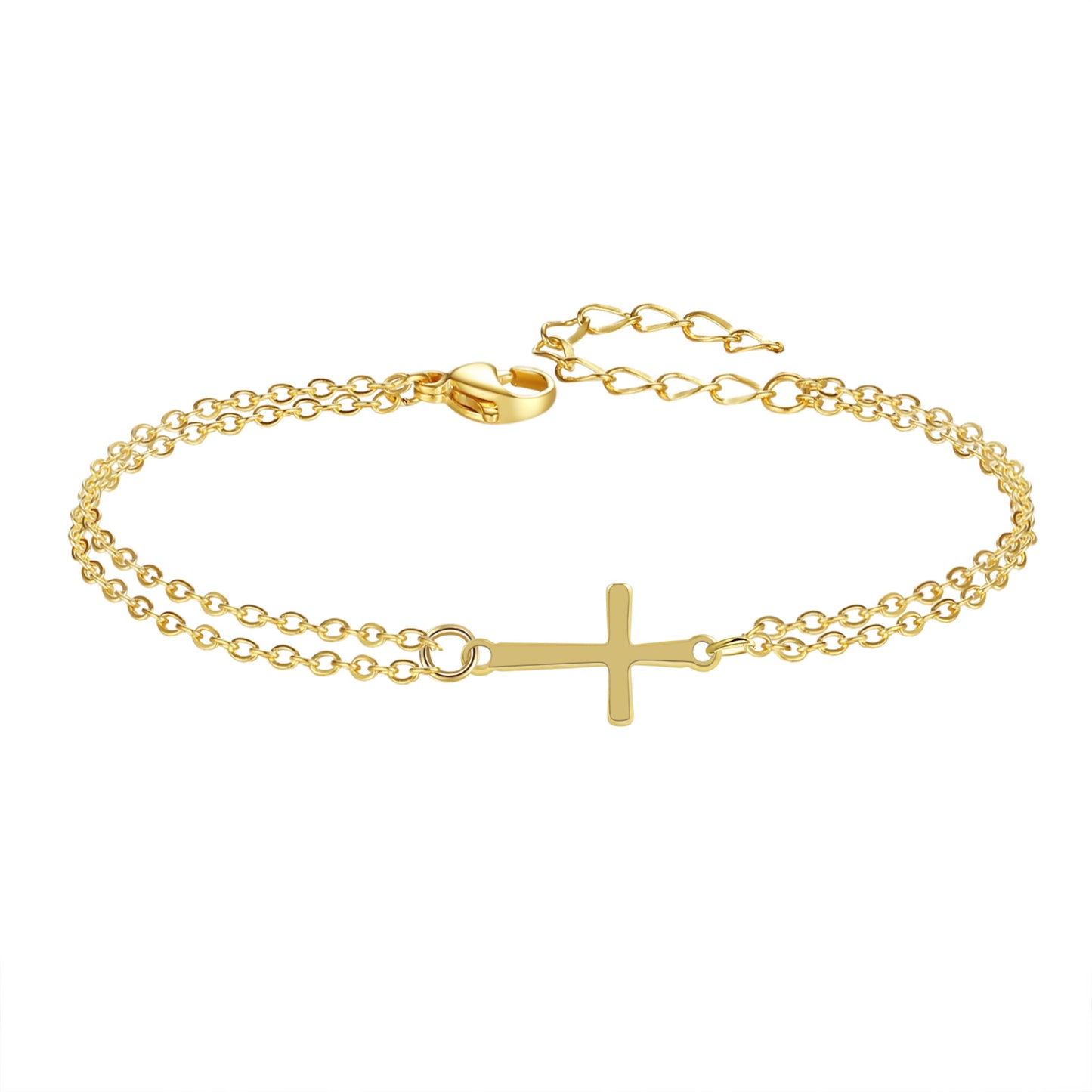 Cross Layered Chain Bracelet 2 Colors