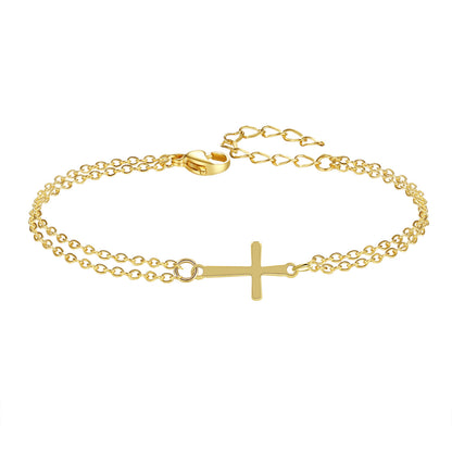 Cross Layered Chain Bracelet 2 Colors