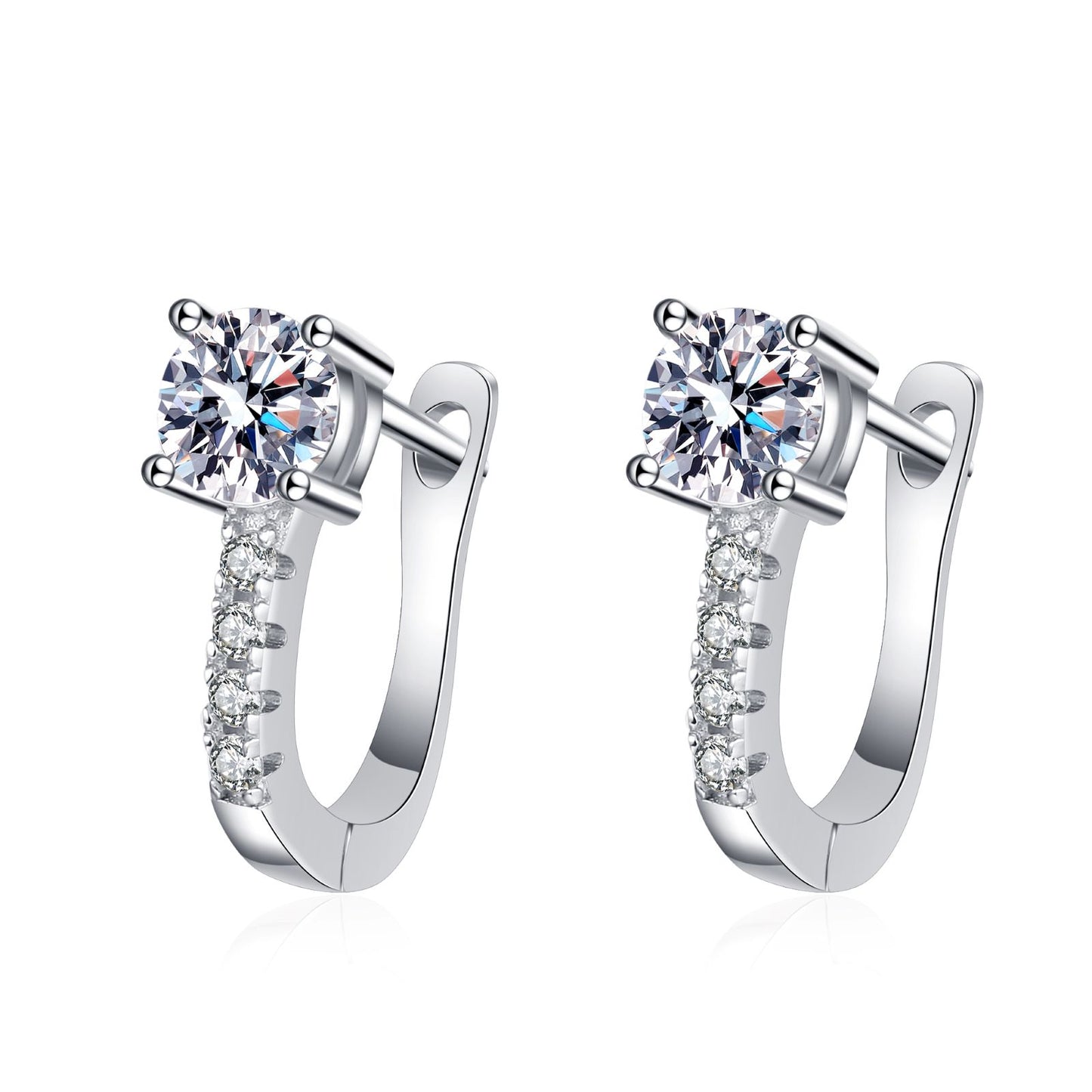 0.5 Carat Round Cut Moissanite Hoop Earring for Women