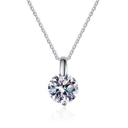 1 Carat Moissanite Solitaire Pendant Necklace for Women