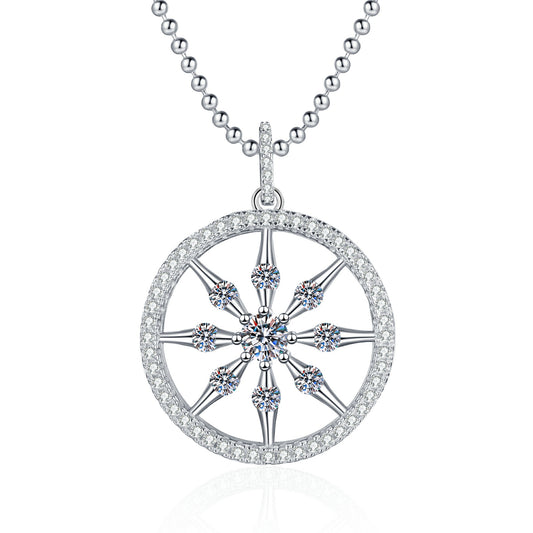 callalove Starburst Moissanite Necklace for Women, Vitality-Inspired Starburst Pendant with Shining Moissanite