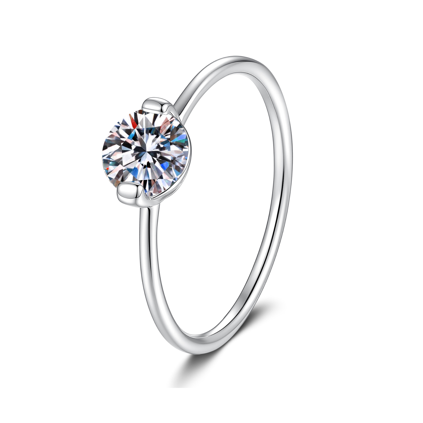 Moissanite Promise Ring for Women – 1 Carat Round Cut Stone