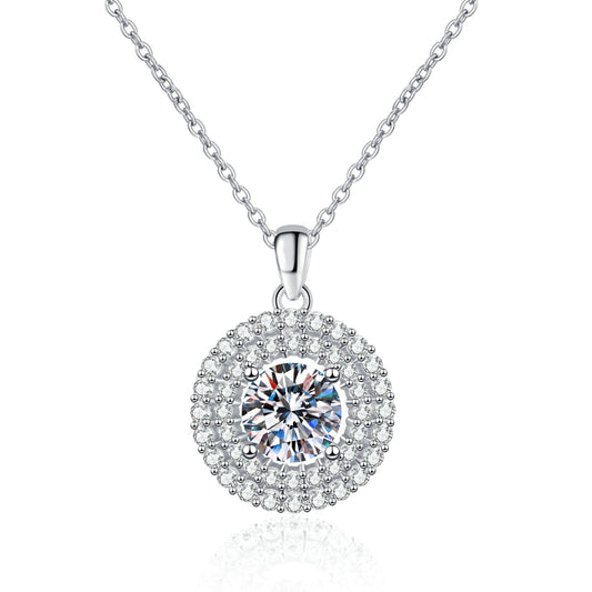 2 Carat Round Moissanite Solitaire Pendant Necklace for Women
