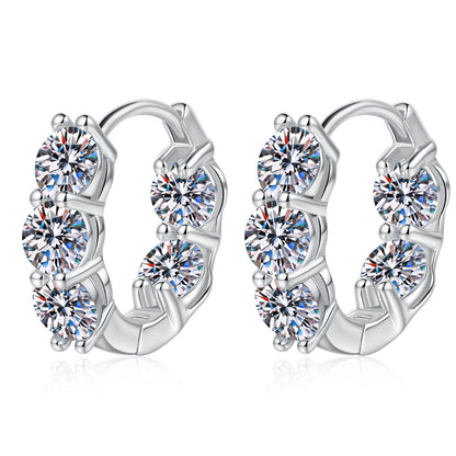 Moissanite Huggie Earrings for Women