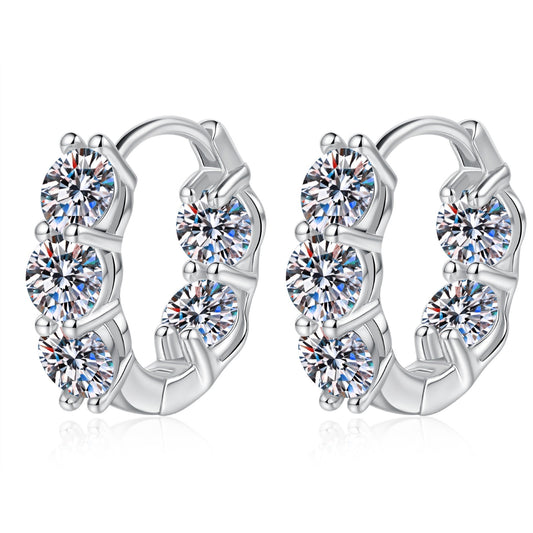 Moissanite Huggie Earrings for Women