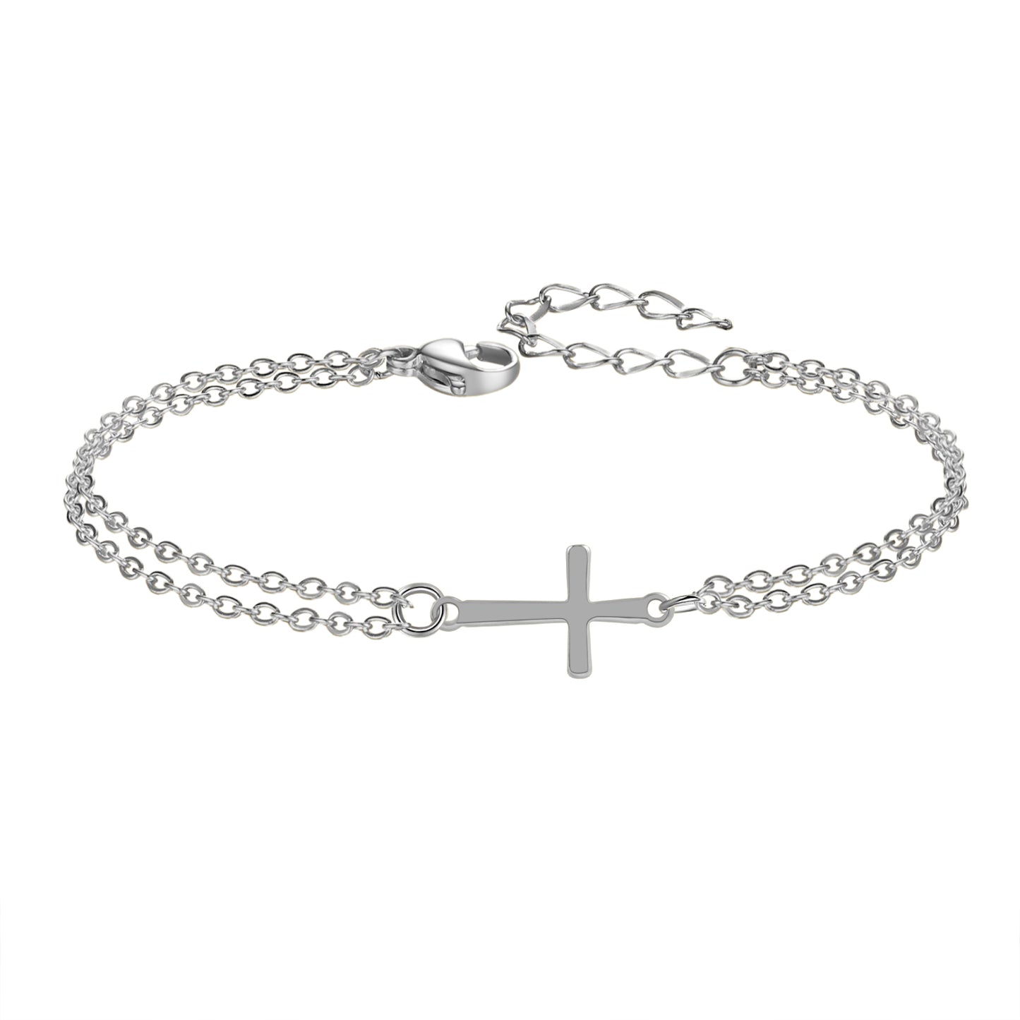 Cross Layered Chain Bracelet 2 Colors