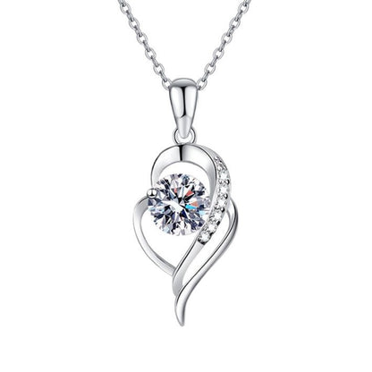 1 carat Heart-Shaped Moissanite Pendant Necklace for Women