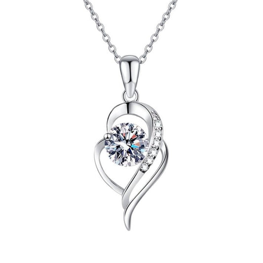 1 carat Heart-Shaped Moissanite Pendant Necklace for Women