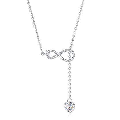 Moissanite Infinity Necklace for Women