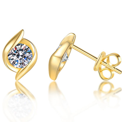 Moissanite Gold Earring Studs for Women