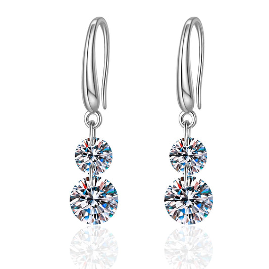 3 Carat (1.5 * 2)  Moissanite Dangle Earrings for Women