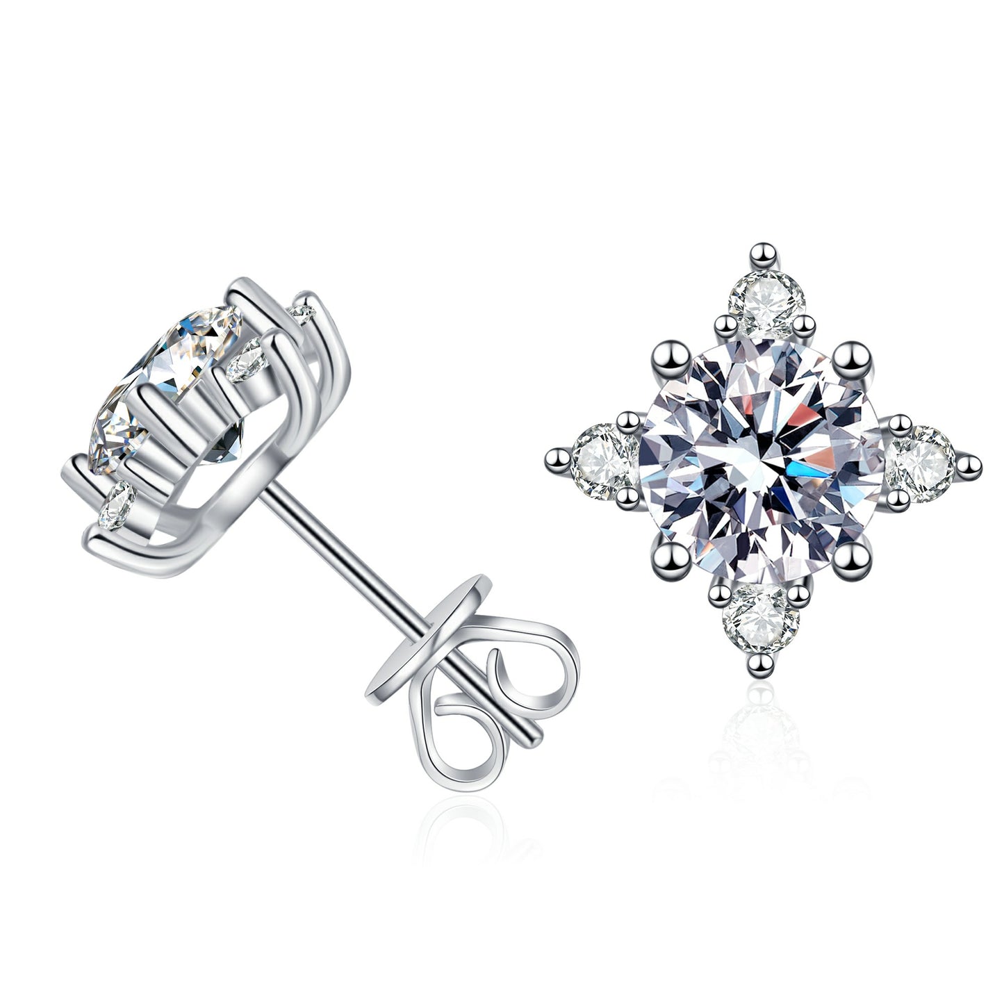 Moissanite Earrings for Women & Men – 1 Carat Sparkling Stud Earrings
