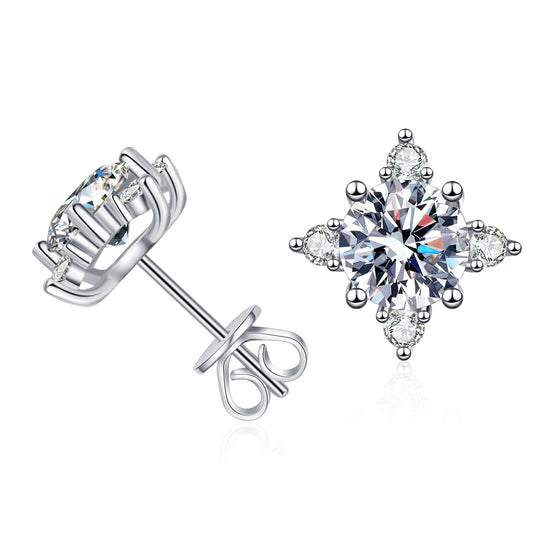 1 Carat Sparkling Star Stud Earrings - Moissanite Earrings for Women & Men
