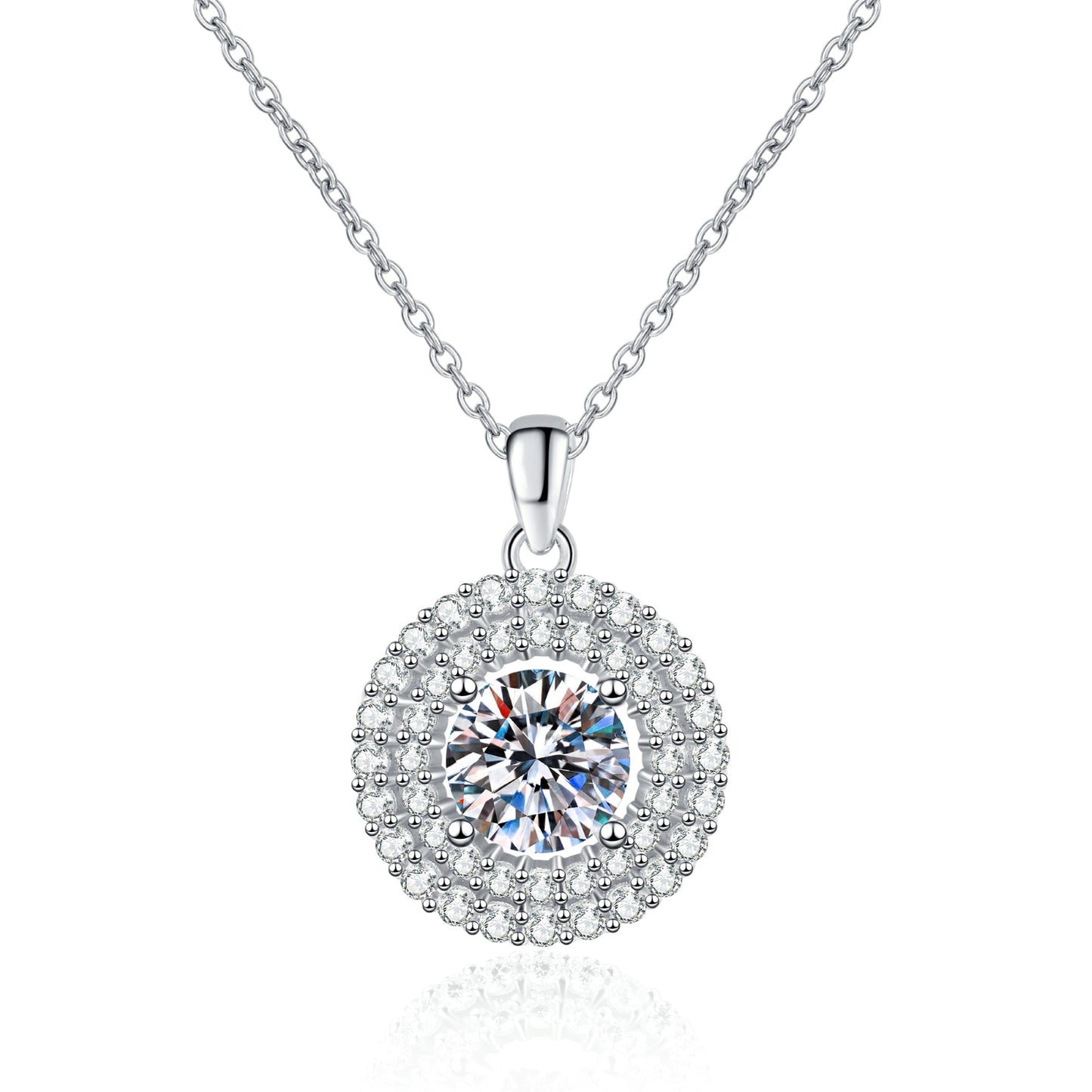 2 Carat Round Moissanite Solitaire Pendant Necklace for Women